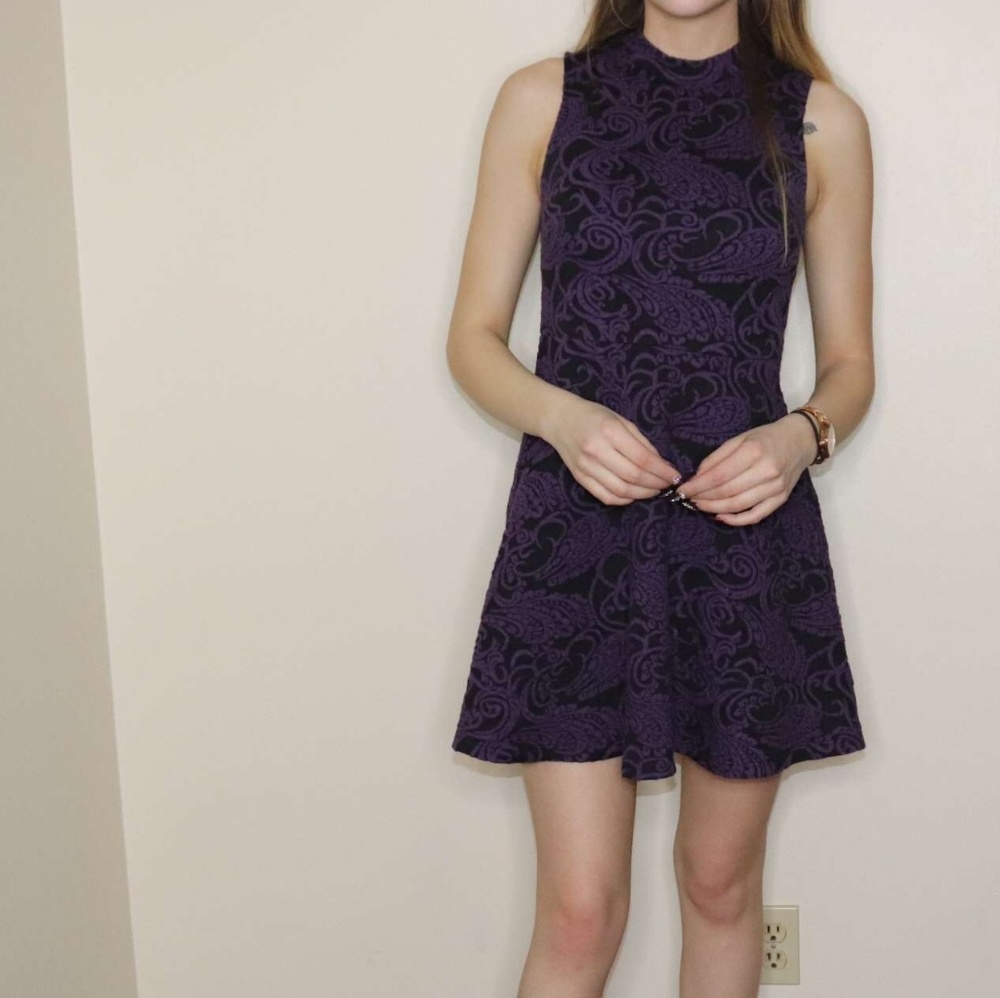Purple and black party dress